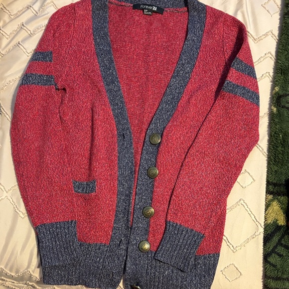 Forever 21 Sweaters - Forever 21 Women’s Red and Gray Cardigan